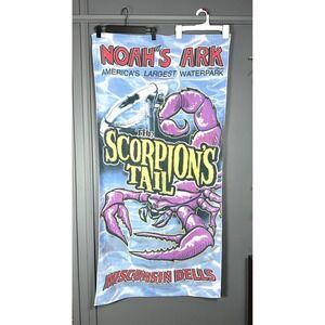 Vintage Noah's Ark Beach towel Scorpions‎ Tail Amusement Waterpark Towel